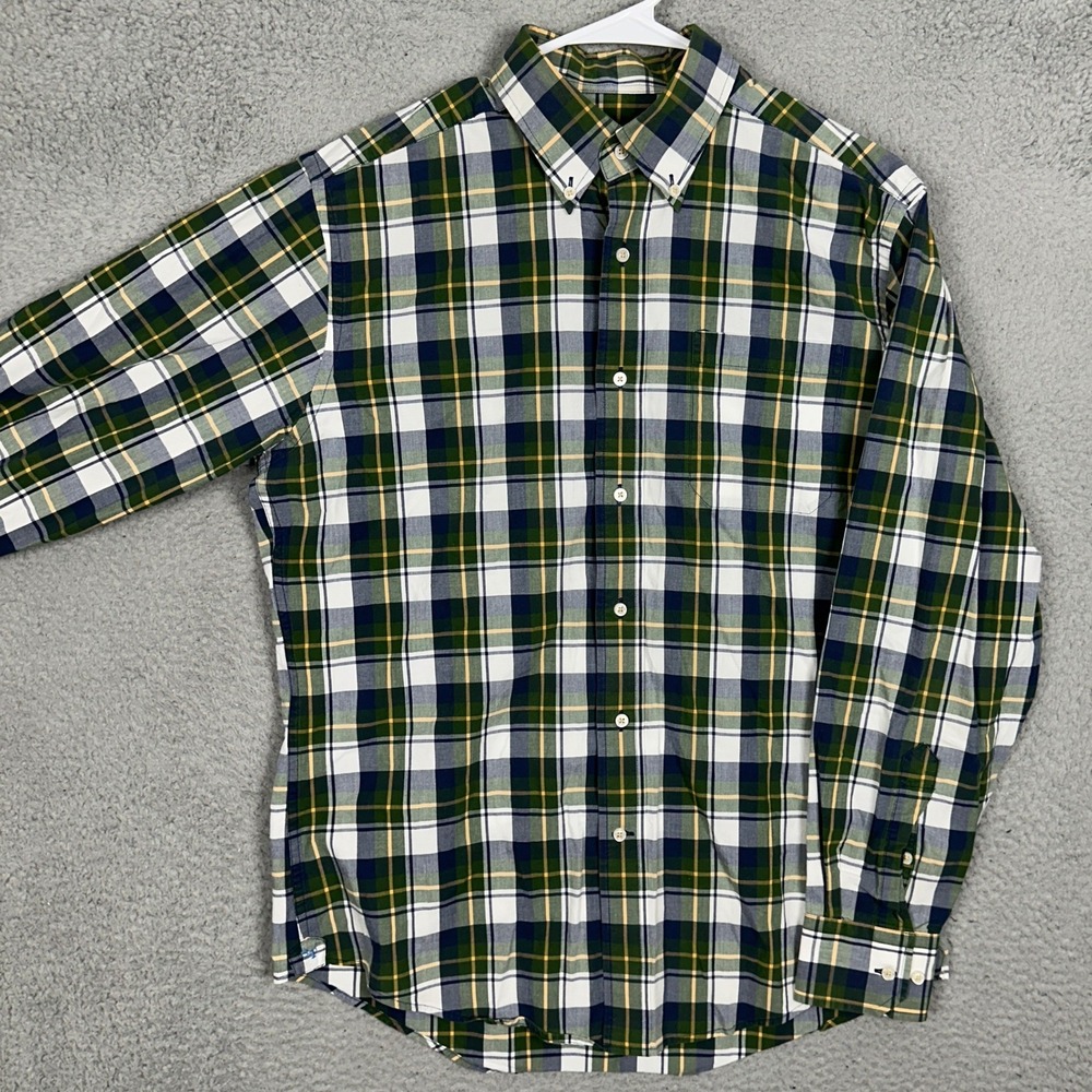 Southern Tide Shirt Mens Medium Classic Fit Green Blue Multi Plaid Button Down